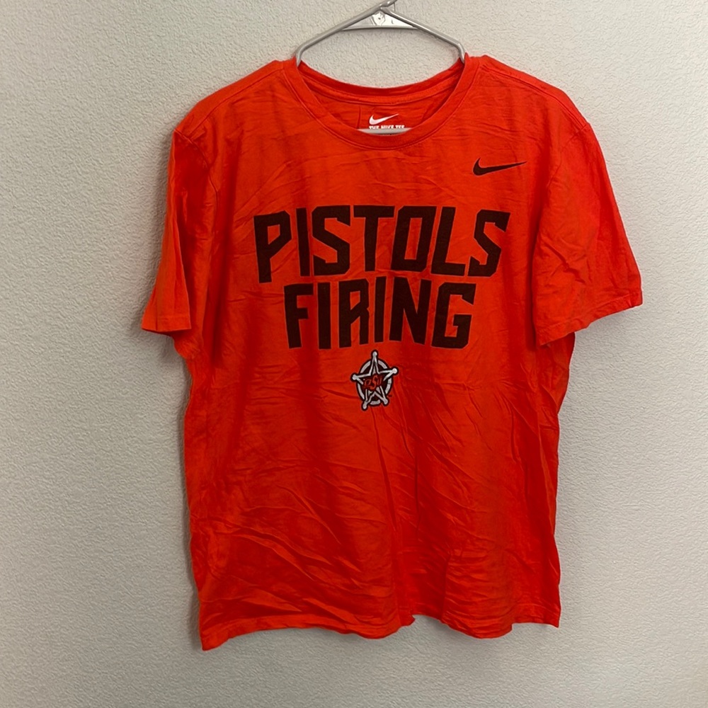 Nike men’s Oklahoma State, Cowboys mantra, T-shirt, size large, orange